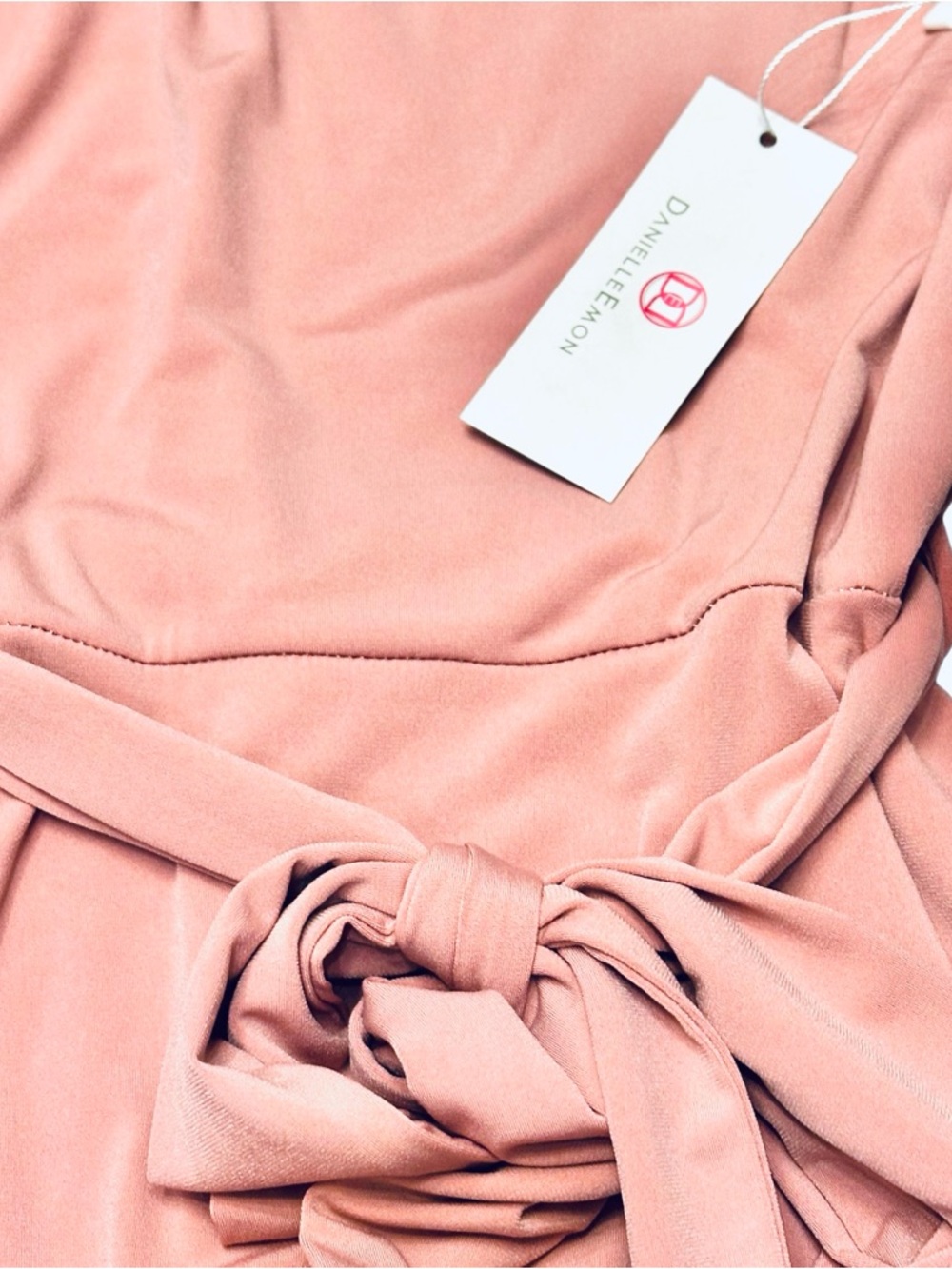 Danielle Emon Blush Pink Off-the-Shoulder Maxi Dress - Size S - Picture 4 of 12